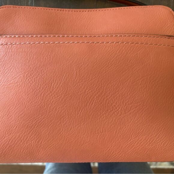 Dusty Orange Crossbody, 4 Zipper Compartments, 3 Slip Pockets, Adjustable Strap - Picture 12 of 12